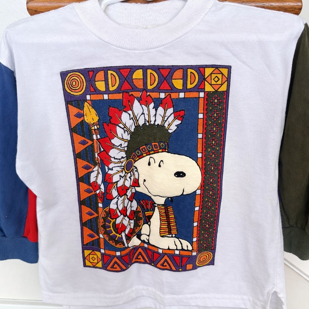 Snoopy Graphic Tee Shirt | Size 3T | Colorblock Sleeves | Great Condition